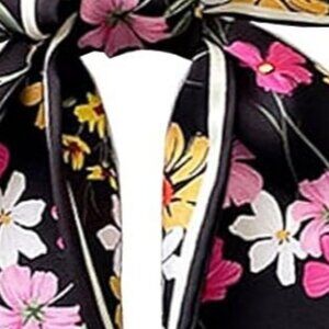 Women's -black Flower Building Silky Fashion Scarf Purse For Handbags Scarves